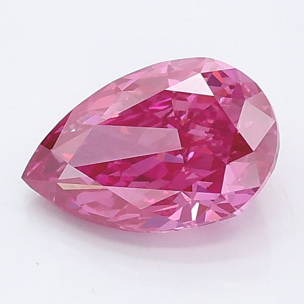 1.37 carat fancy vivid pink pear lab grown diamond VS1 clarity