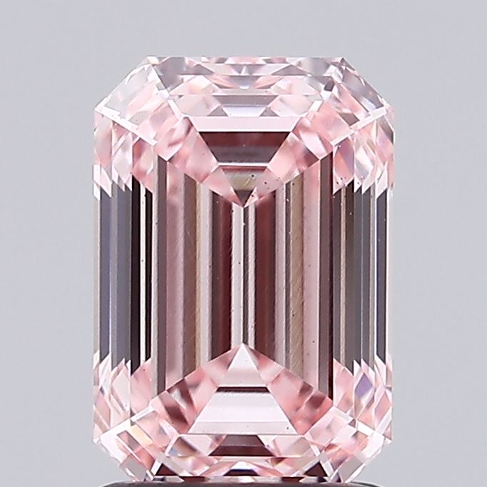 1.67 carat fancy intense pink emerald lab grown diamond VS2 clarity