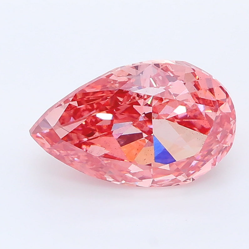 2.20 carat fancy vivid pink pear lab grown diamond VS2 clarity