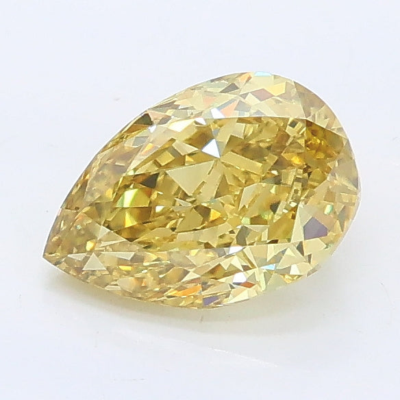 1.06 carat fancy intense yellow pear lab grown diamond VVS2 clarity