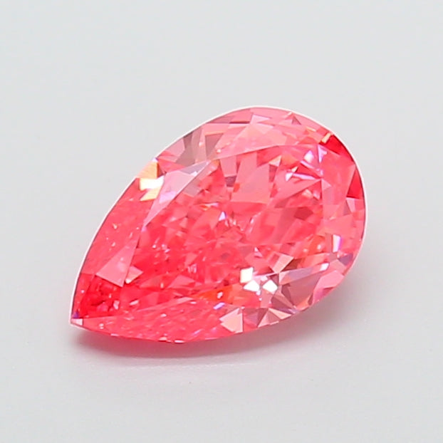 1.66 carat fancy vivid pink pear lab grown diamond VVS2 clarity