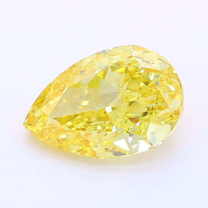 1.61 carat fancy vivid yellow pear lab grown diamond SI1 clarity