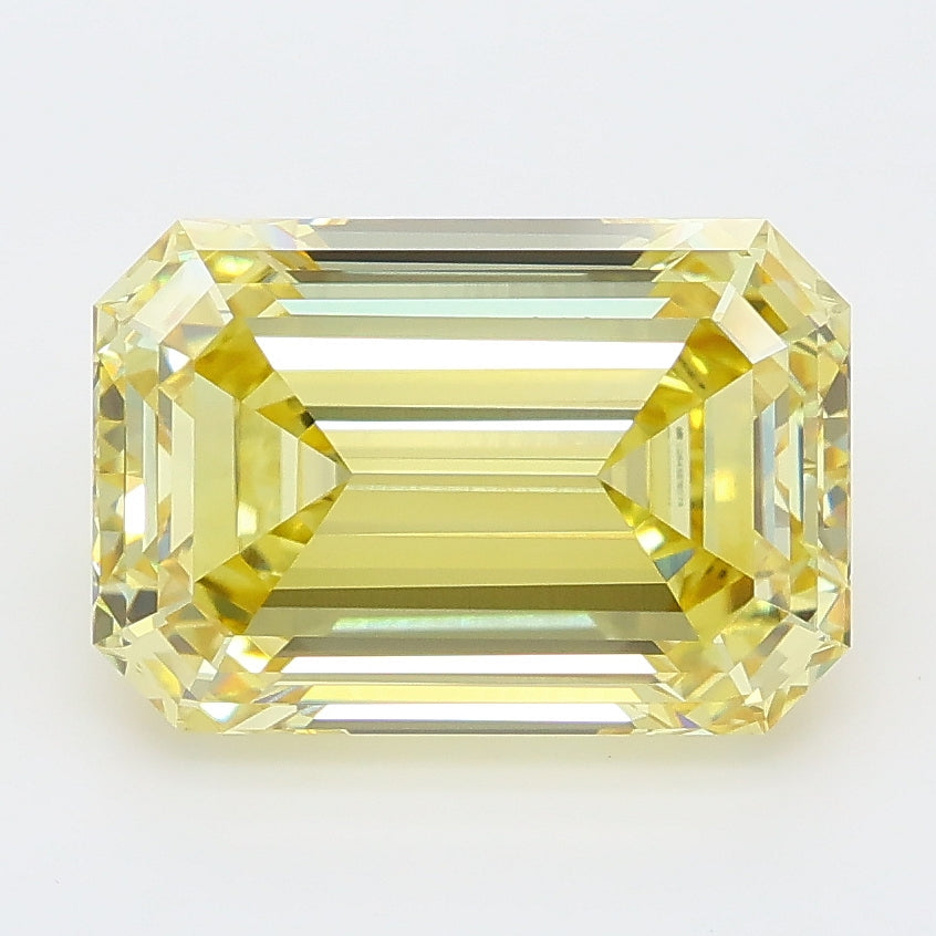 4.22 carat fancy intense yellow emerald lab grown diamond VVS2 clarity