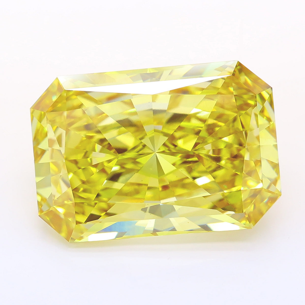 13.50 carat fancy yellow radiant lab grown diamond VS1 clarity