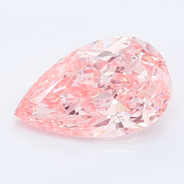 1.08 carat fancy vivid pink pear lab grown diamond VVS2 clarity