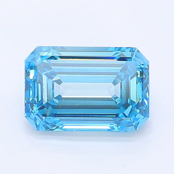 0.88 carat fancy vivid blue emerald lab grown diamond VS1 clarity