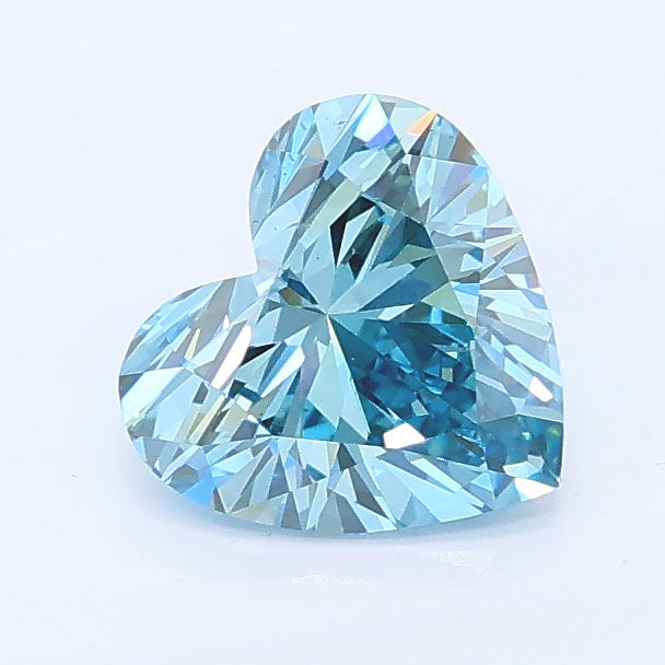 1.03 carat fancy vivid blue heart lab grown diamond VS2 clarity