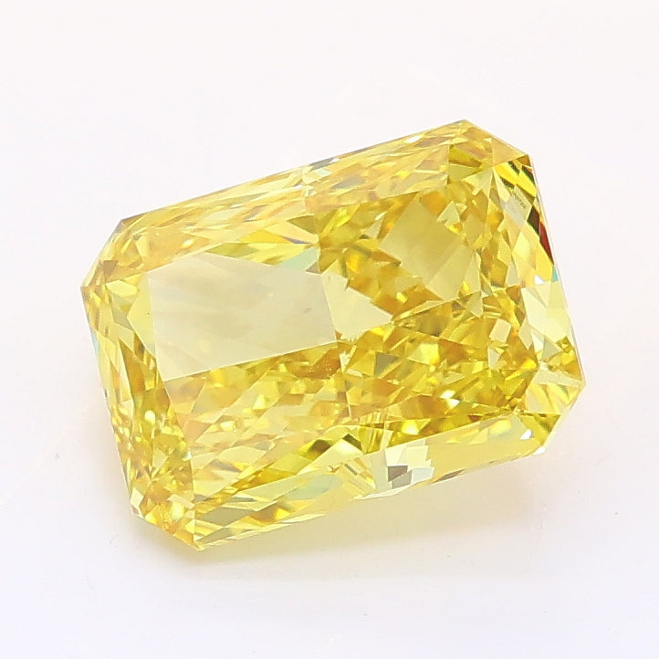 2.04 carat fancy vivid yellow radiant lab grown diamond VS1 clarity