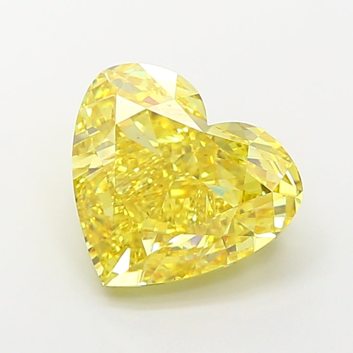 7.19 carat fancy vivid yellow heart lab grown diamond VS2 clarity