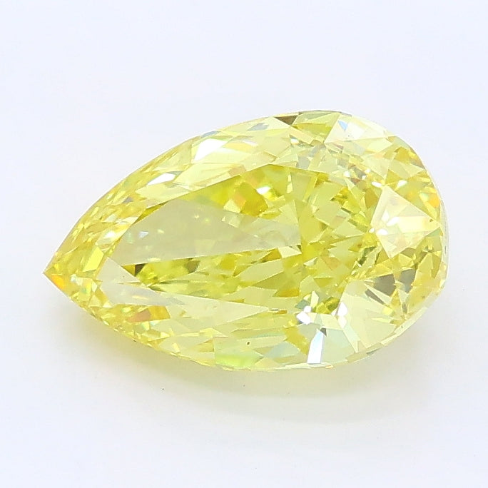 2.01 carat fancy intense yellow pear lab grown diamond VS1 clarity