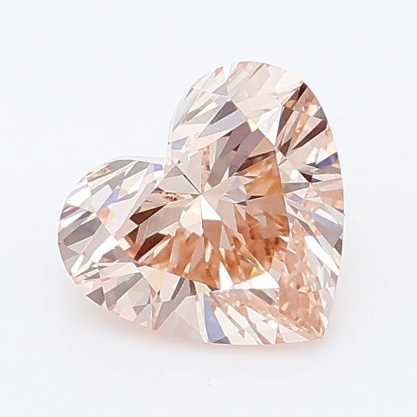 1.07 carat fancy intense brownish pink heart lab grown diamond VVS2 clarity