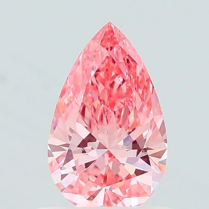 0.60 carat fancy vivid pink pear lab grown diamond VS2 clarity