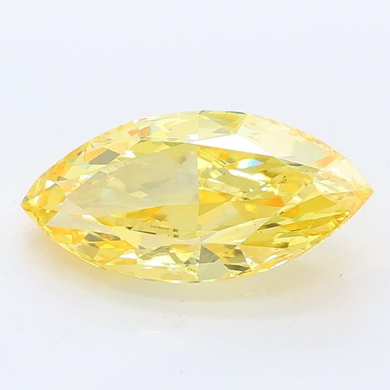 2.00 carat fancy intense yellow marquise lab grown diamond VS1 clarity