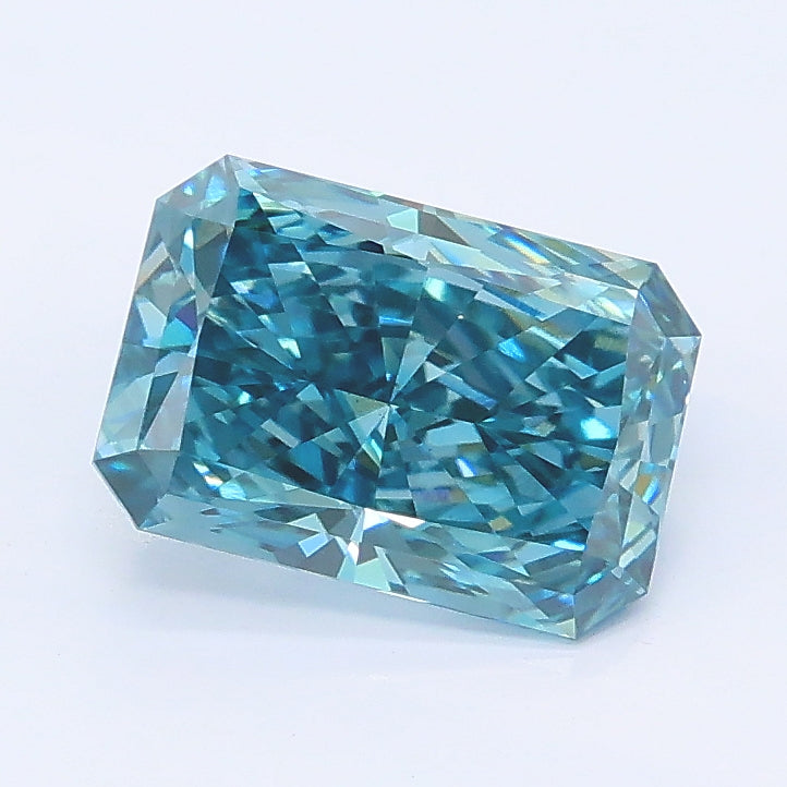 1.50 carat fancy vivid blue radiant lab grown diamond VS2 clarity