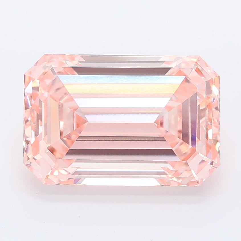 4.03 carat fancy vivid pink emerald lab grown diamond VVS2 clarity