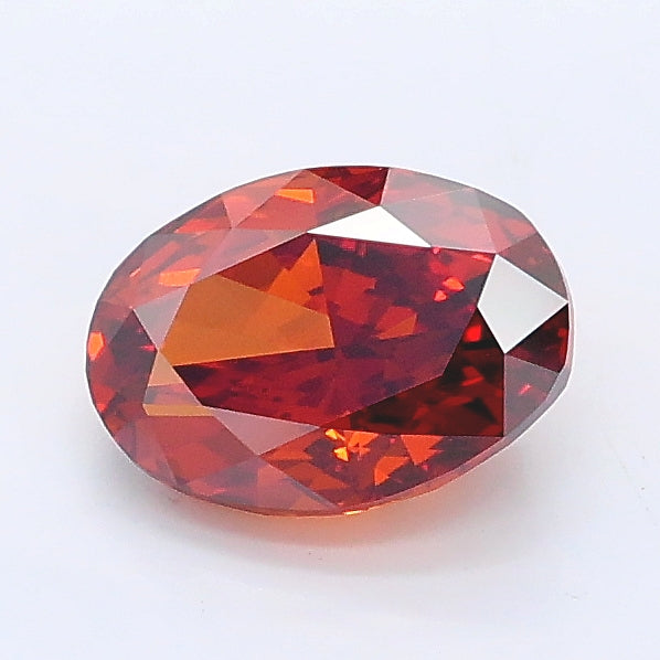 1.06 carat fancy deep orange oval lab grown diamond VS1 clarity