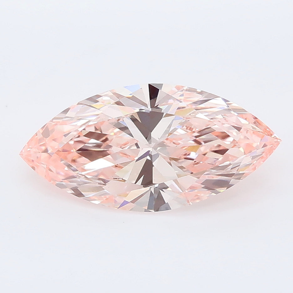 1.91 carat fancy intense pink marquise lab grown diamond VVS2 clarity