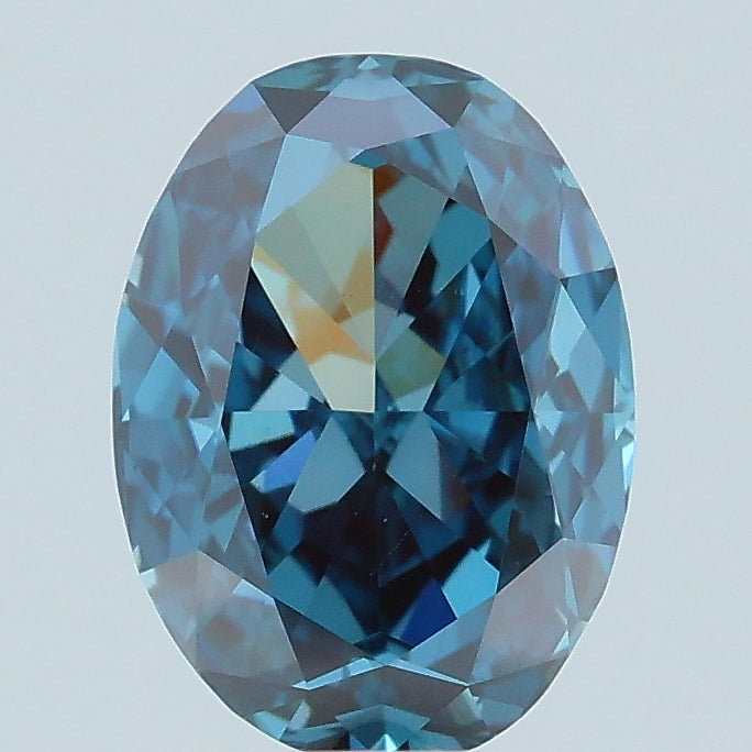 1.03 carat fancy vivid blue oval lab grown diamond VS1 clarity
