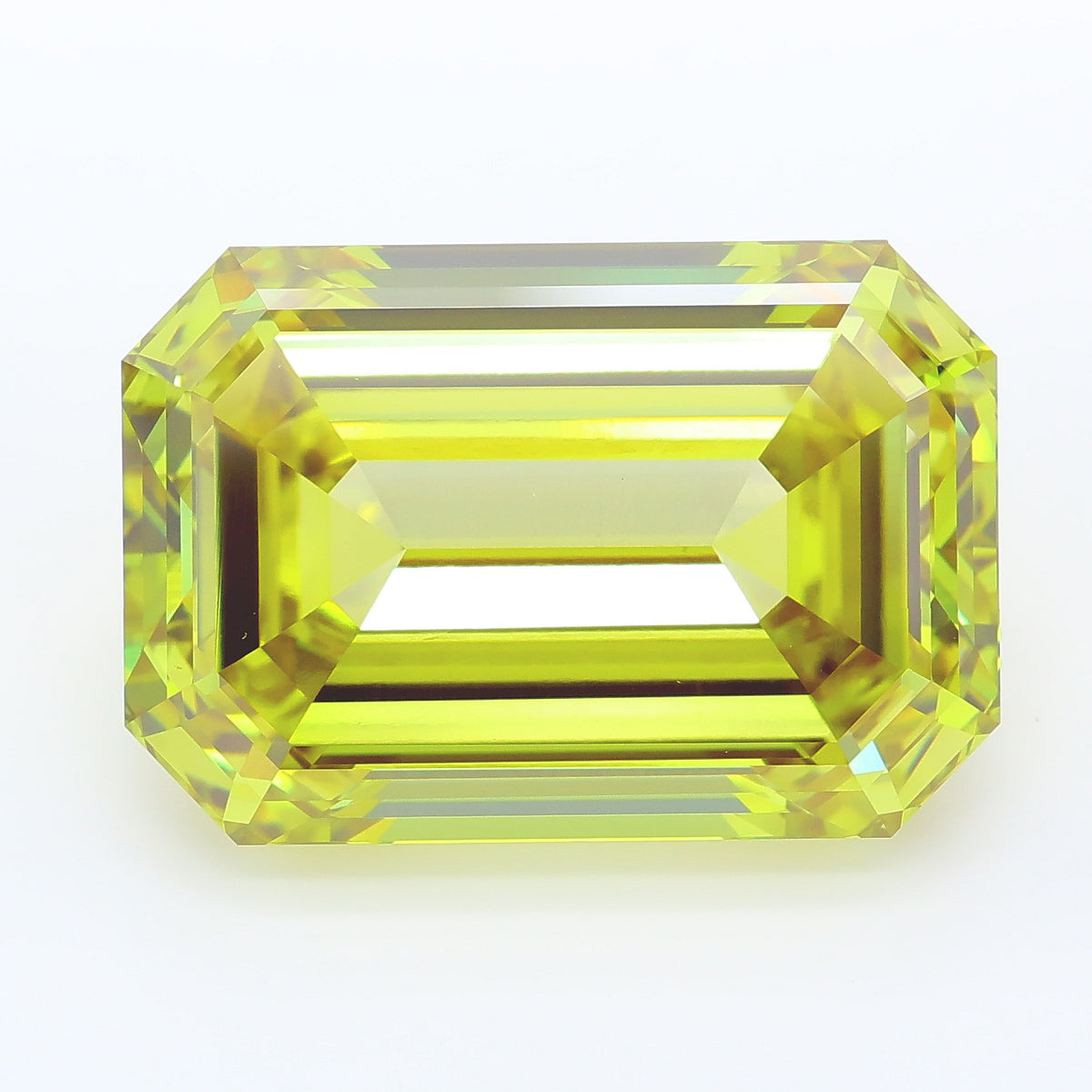 16.05 carat fancy vivid yellow emerald lab grown diamond VVS2 clarity