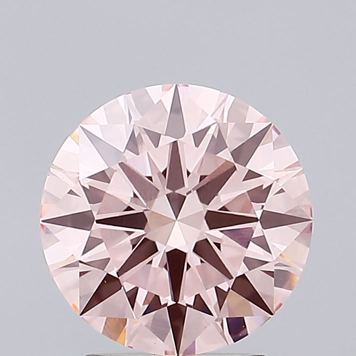 2.06 carat fancy intense pink round lab grown diamond VS1 clarity