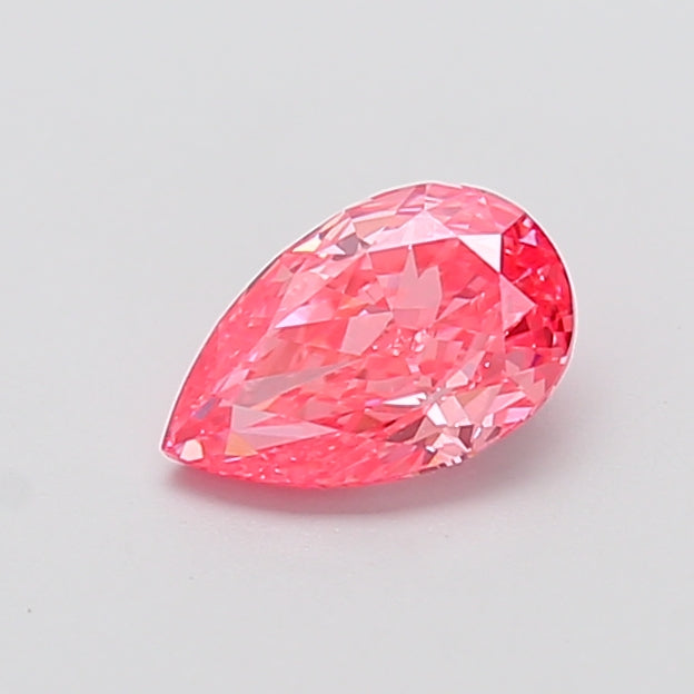 1.08 carat fancy vivid pink pear lab grown diamond VVS2 clarity