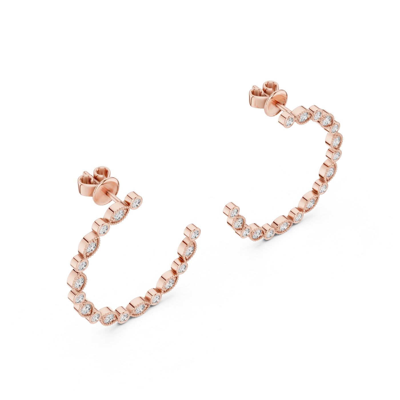 Flat Lay: Round Diamond Tennis Bracelet with Prong Setting in 14k Rose Gold - Lab Grown - Driona Jewels