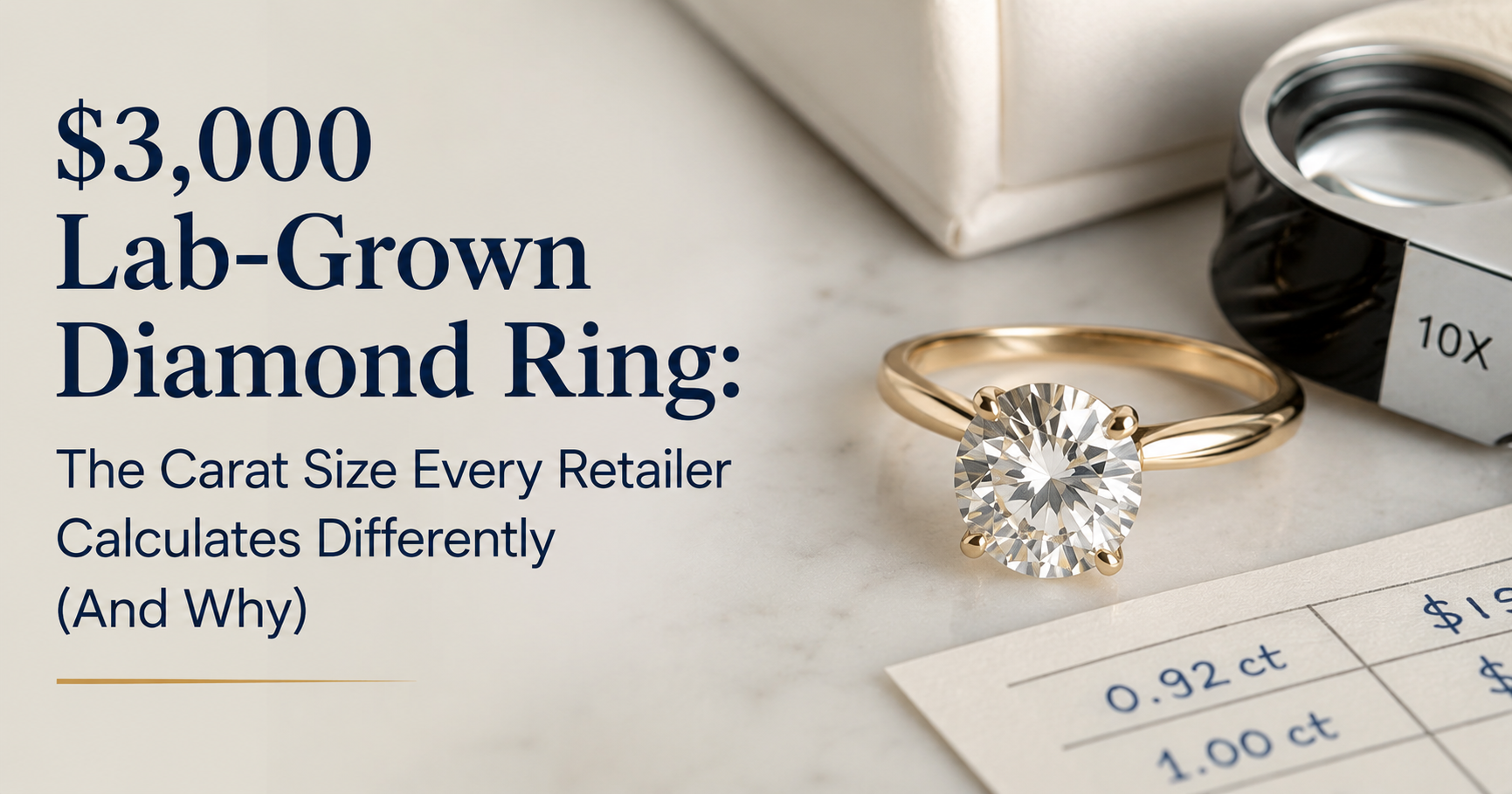 $3,000 Lab-Grown Diamond Ring: The Carat Size Every Retailer Calculates Differently (And Why)
