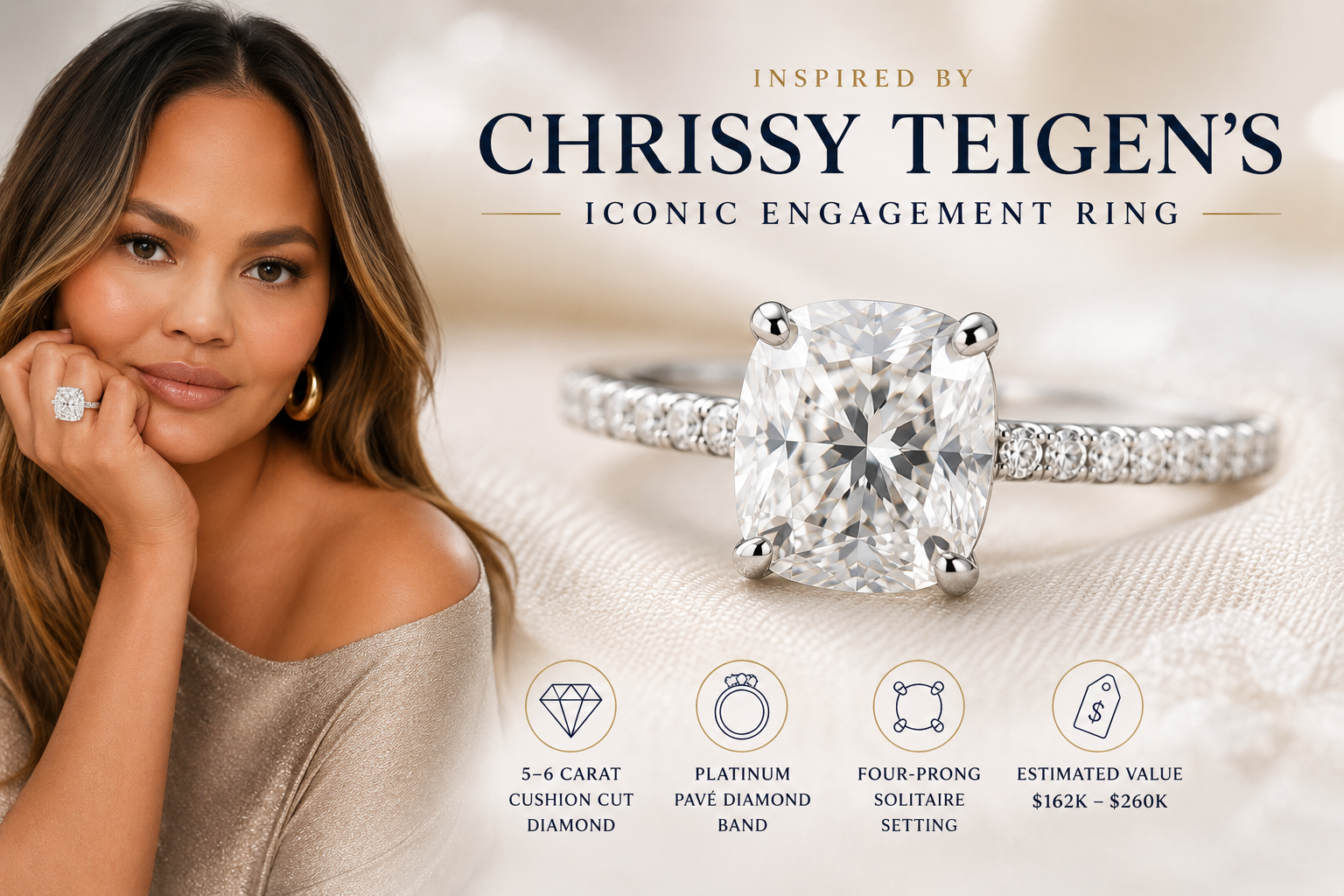 Why Chrissy Teigen's Original Ring Still Wins: A Gemologist Grades Her Cushion Cut (And the Upgrade)