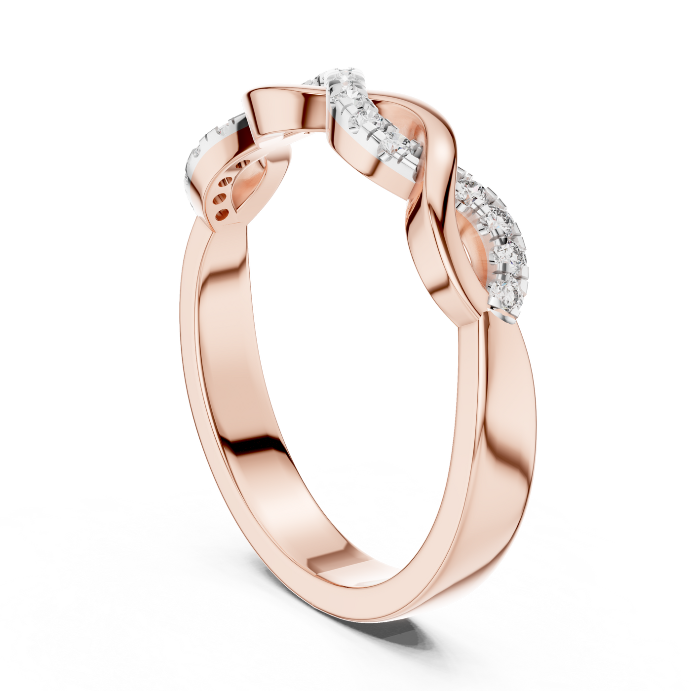 Pavé Infinity Crossover Lab Grown Diamond Wedding Band