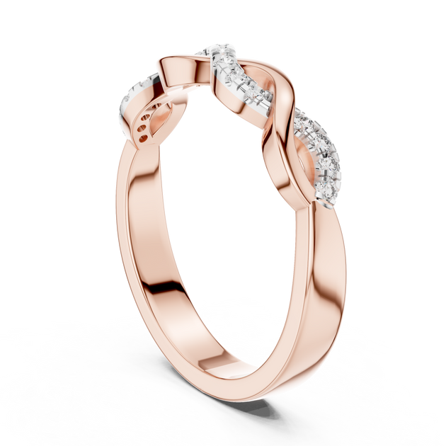 Infinity Diamond Wedding Band, Lab Grown Crossover Ring