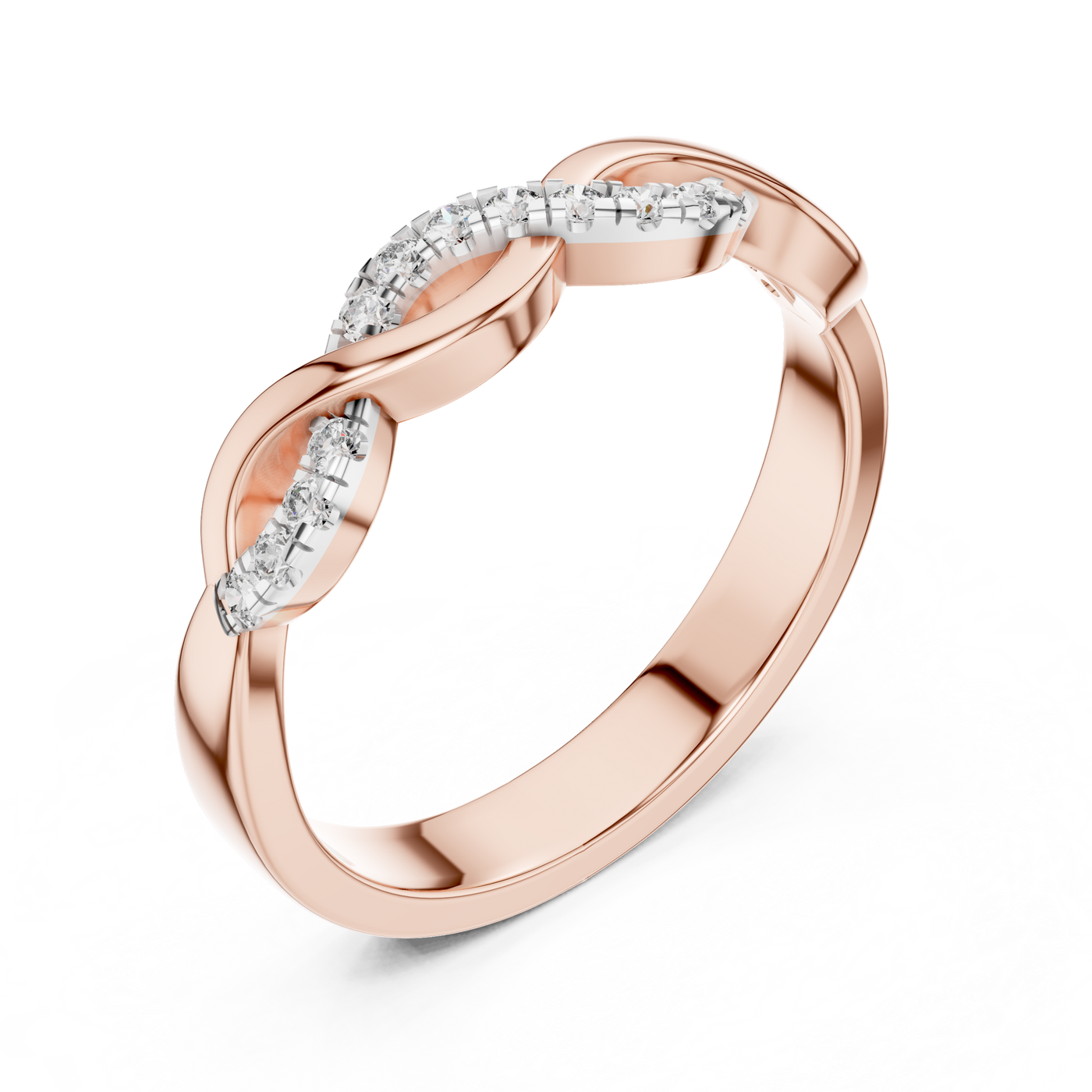 Pavé Infinity Crossover Lab Grown Diamond Wedding Band