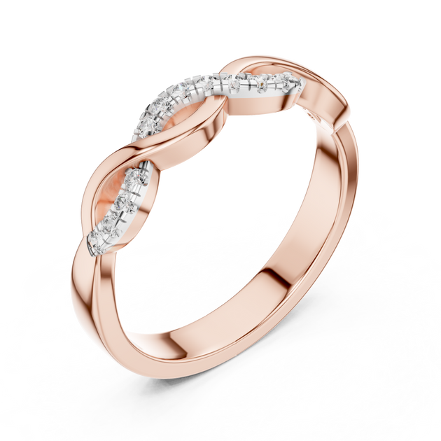 Infinity Diamond Wedding Band, Lab Grown Crossover Ring