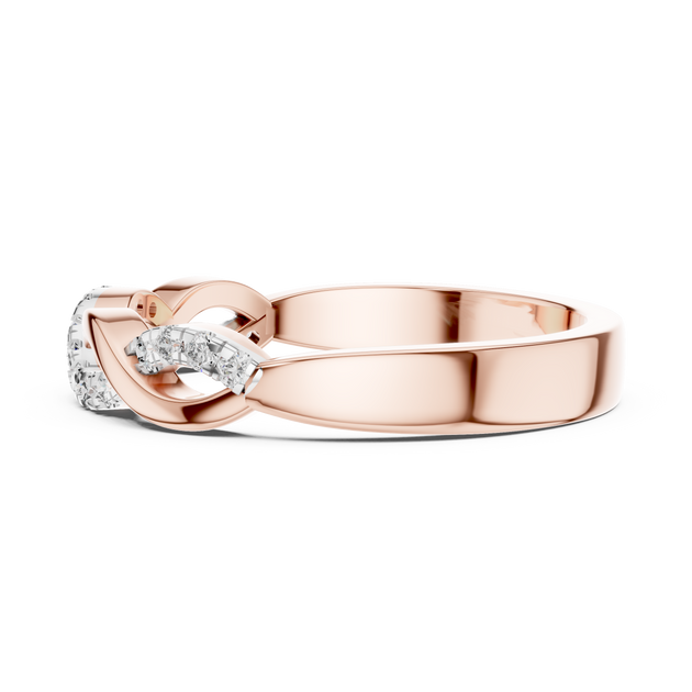 Infinity Diamond Wedding Band, Lab Grown Crossover Ring
