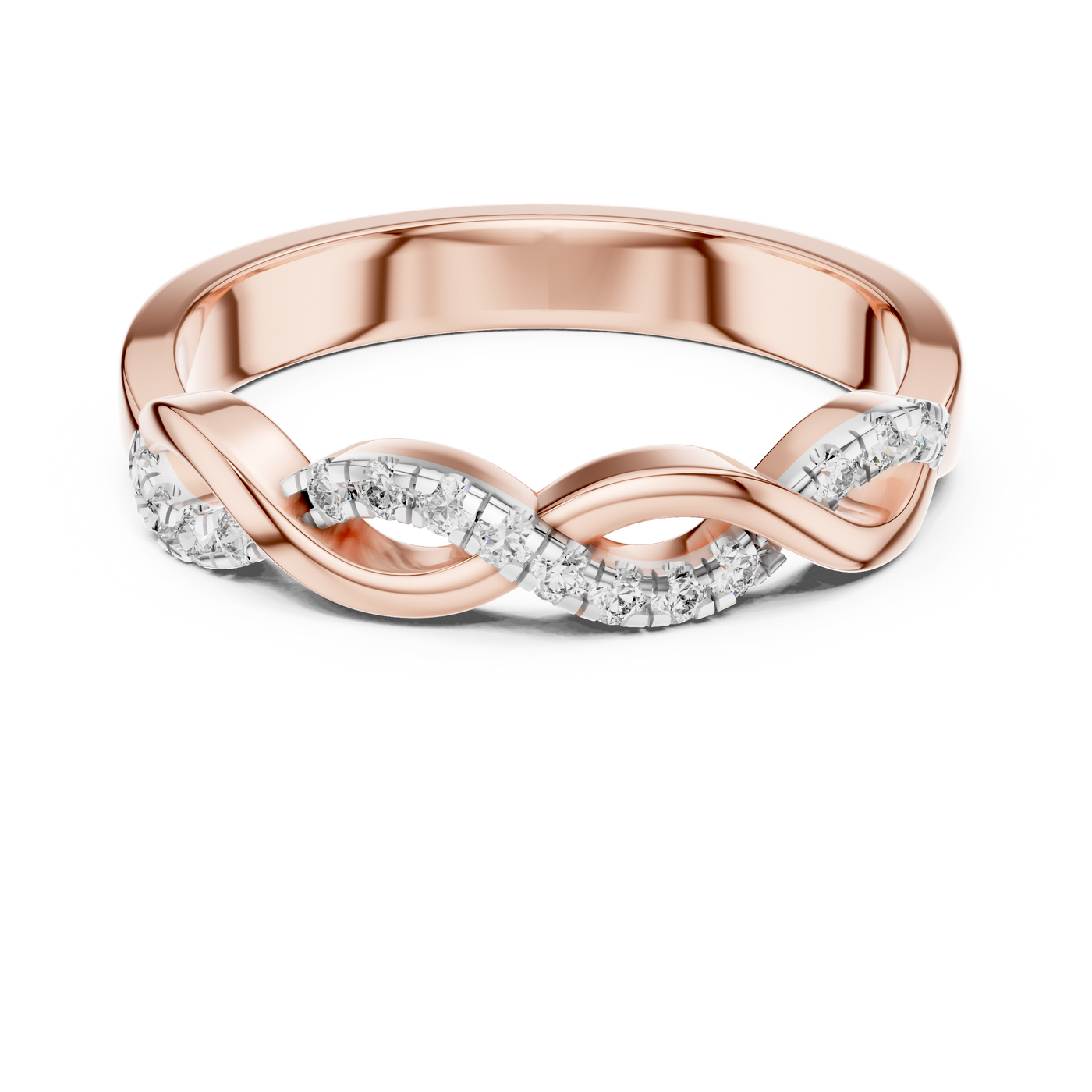 Pavé Infinity Crossover Lab Grown Diamond Wedding Band