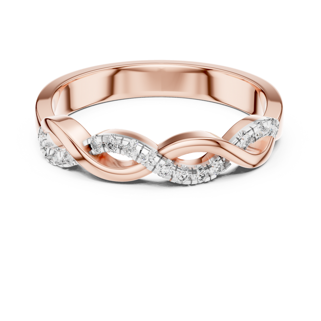 Infinity Diamond Wedding Band, Lab Grown Crossover Ring