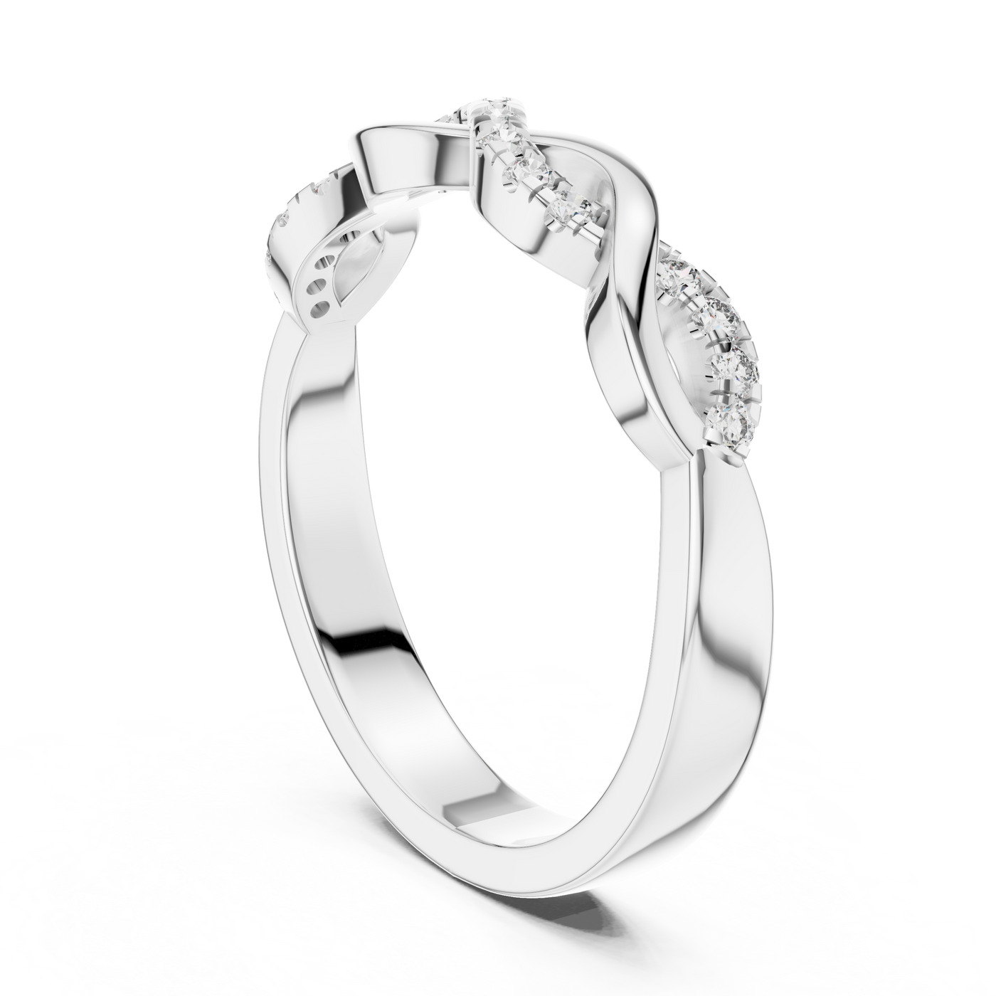 Pavé Infinity Crossover Lab Grown Diamond Wedding Band