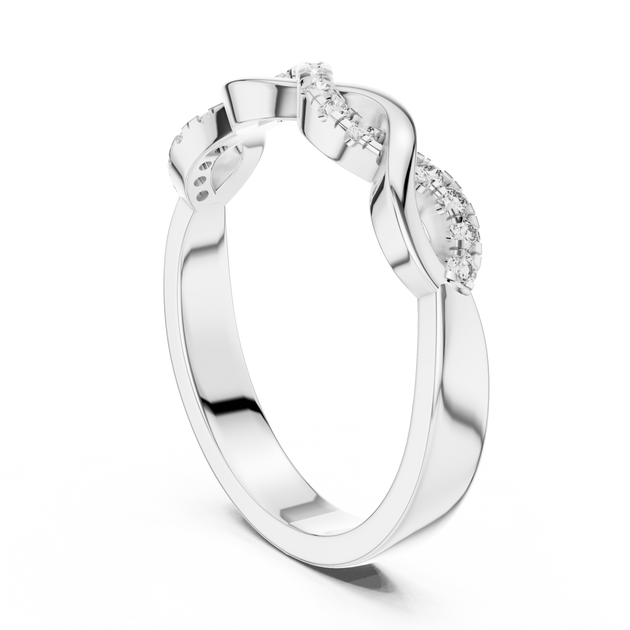 Infinity Diamond Wedding Band, Lab Grown Crossover Ring