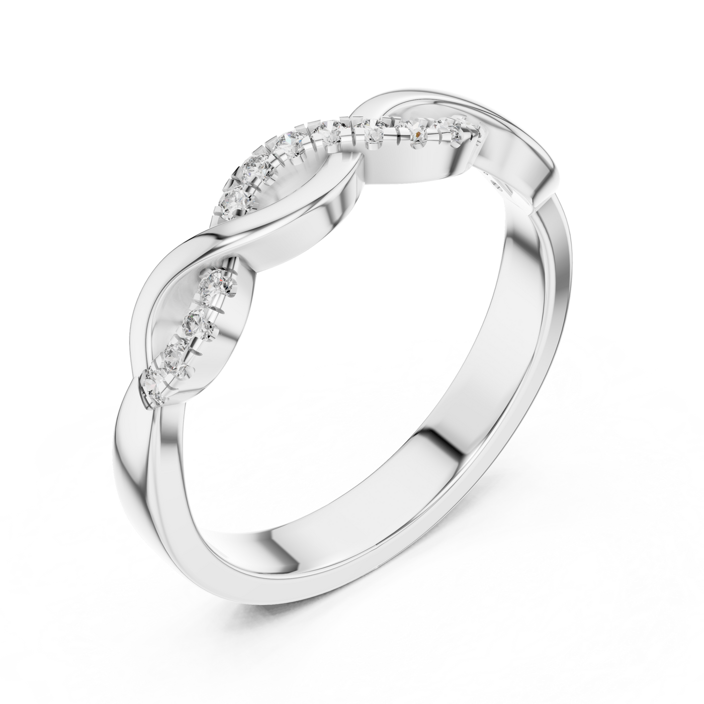 Pavé Infinity Crossover Lab Grown Diamond Wedding Band