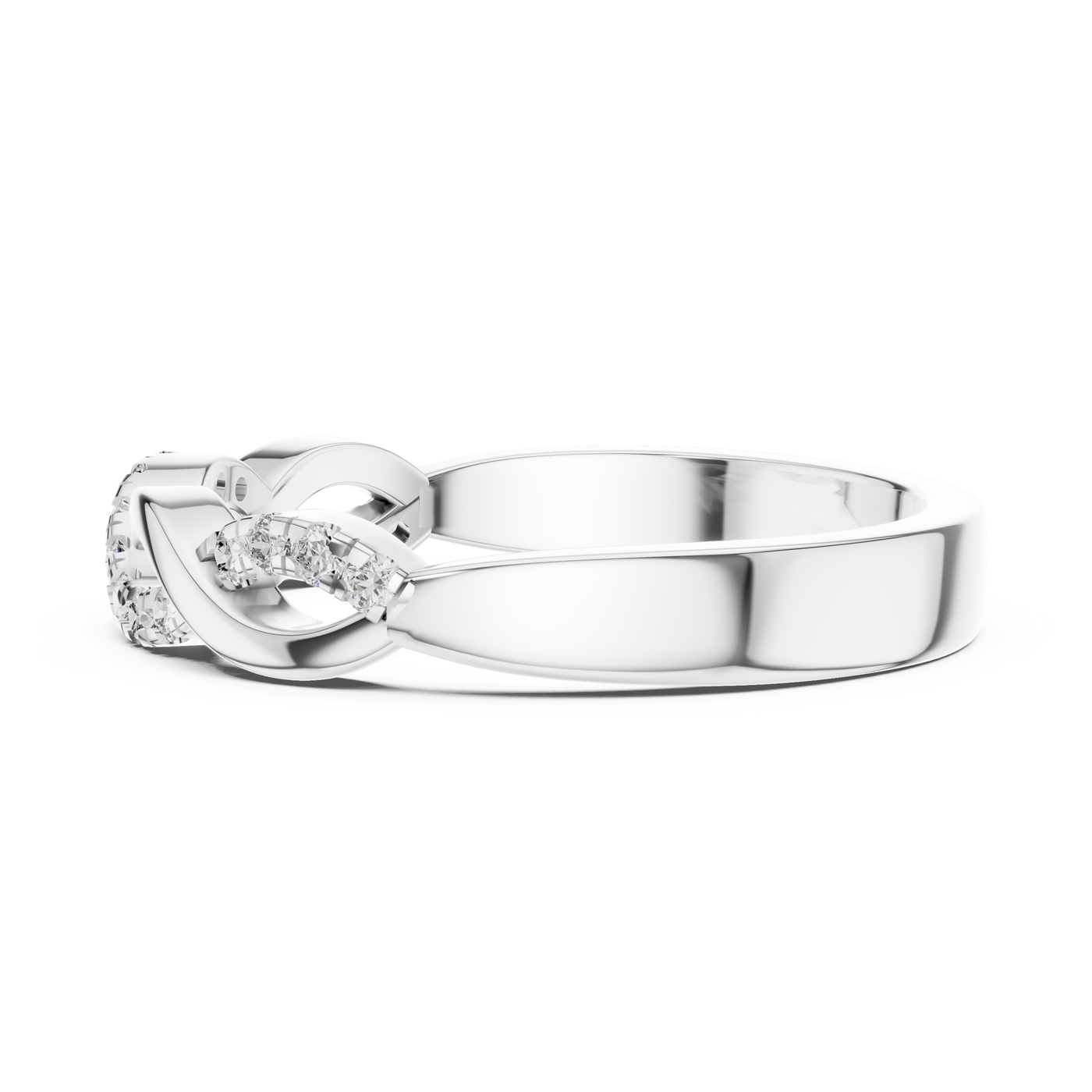 Pavé Infinity Crossover Lab Grown Diamond Wedding Band