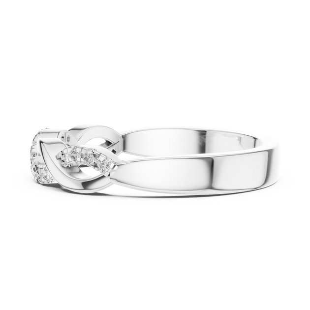 Infinity Diamond Wedding Band, Lab Grown Crossover Ring