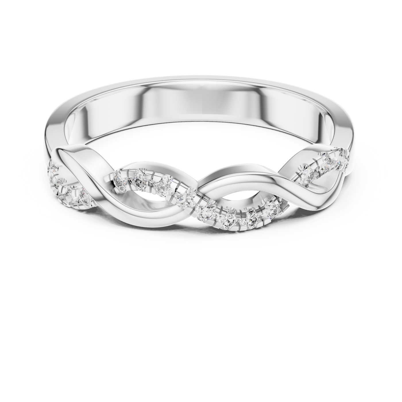 Pavé Infinity Crossover Lab Grown Diamond Wedding Band