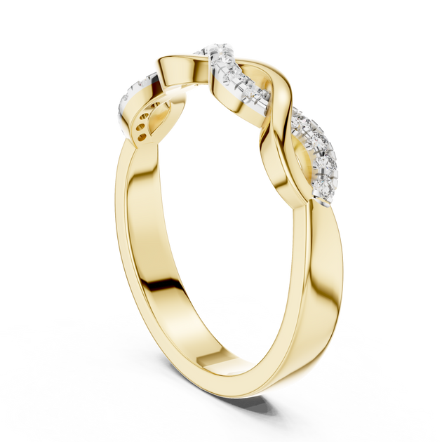 Infinity Diamond Wedding Band, Lab Grown Crossover Ring