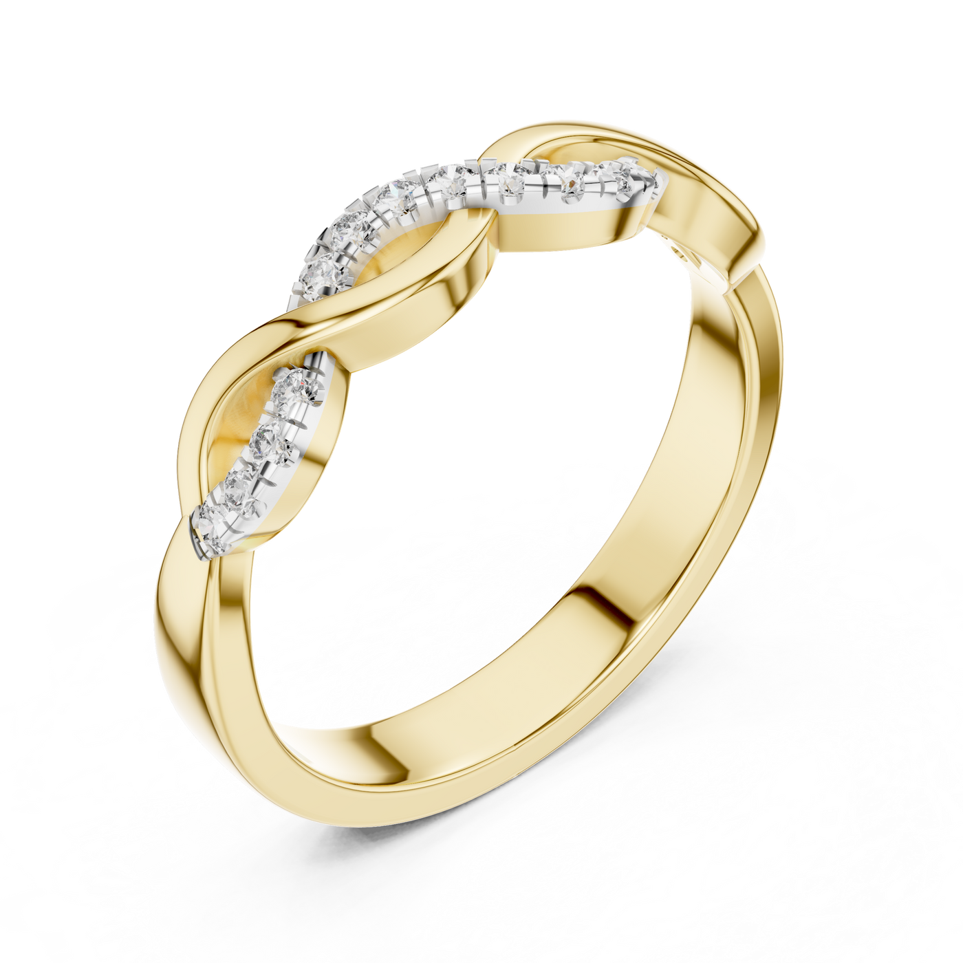 Pavé Infinity Crossover Lab Grown Diamond Wedding Band