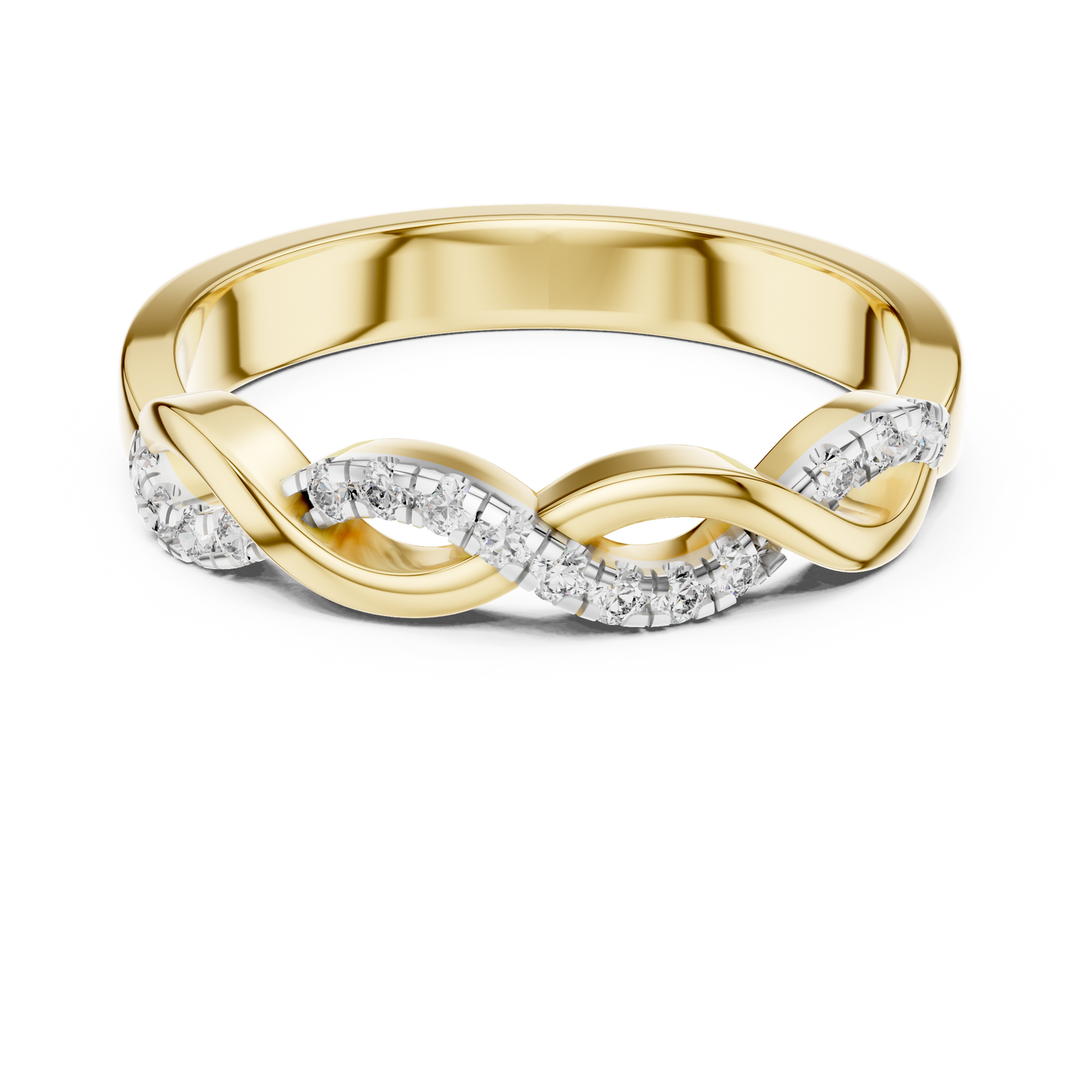 Pavé Infinity Crossover Lab Grown Diamond Wedding Band