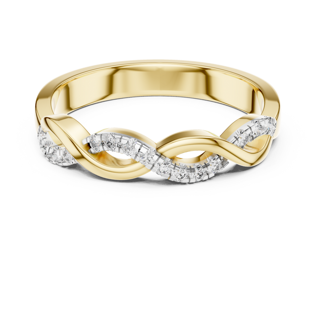 Infinity Diamond Wedding Band, Lab Grown Crossover Ring