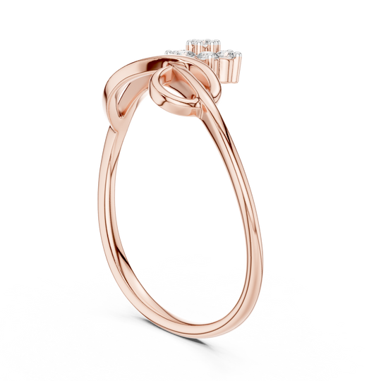 Driona Jewels Floral Diamond Cluster Bypass Ring in Gold for Women