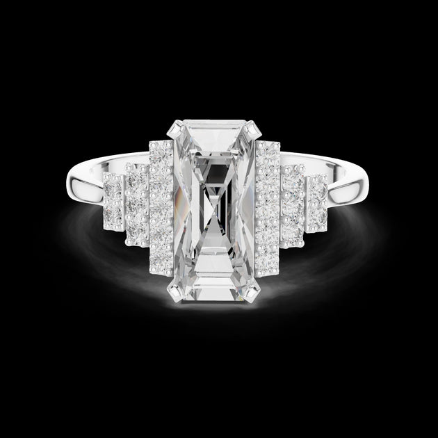 Driona Jewels Emerald Cut Moissanite Engagement Ring – Bridal Jewelry