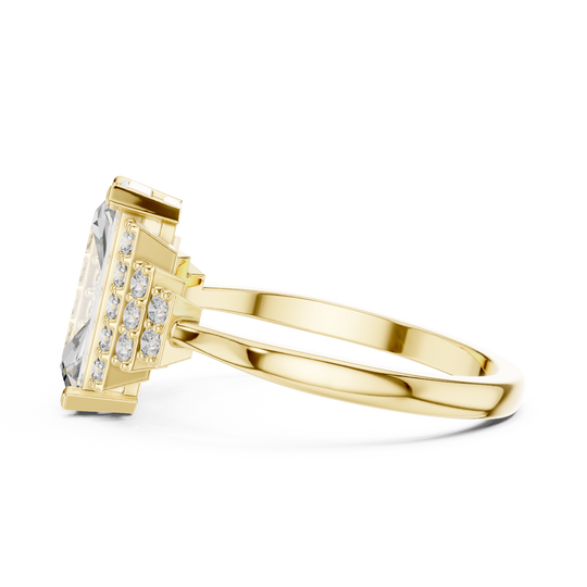 Driona Jewels Emerald Cut Moissanite Engagement Ring – Bridal Jewelry