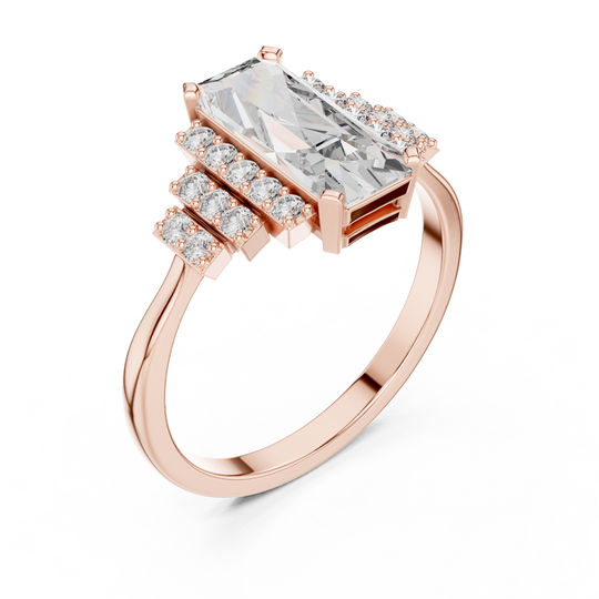 Driona Jewels Emerald Cut Moissanite Engagement Ring – Bridal Jewelry