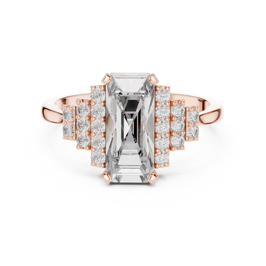 Driona Jewels Emerald Cut Moissanite Engagement Ring – Bridal Jewelry